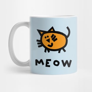 Cute Cat says Meow for Kids Mug